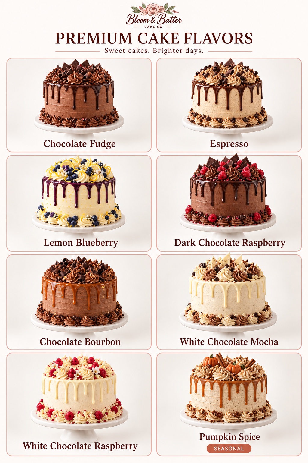 Bloom and Batter premium cake flavor collection