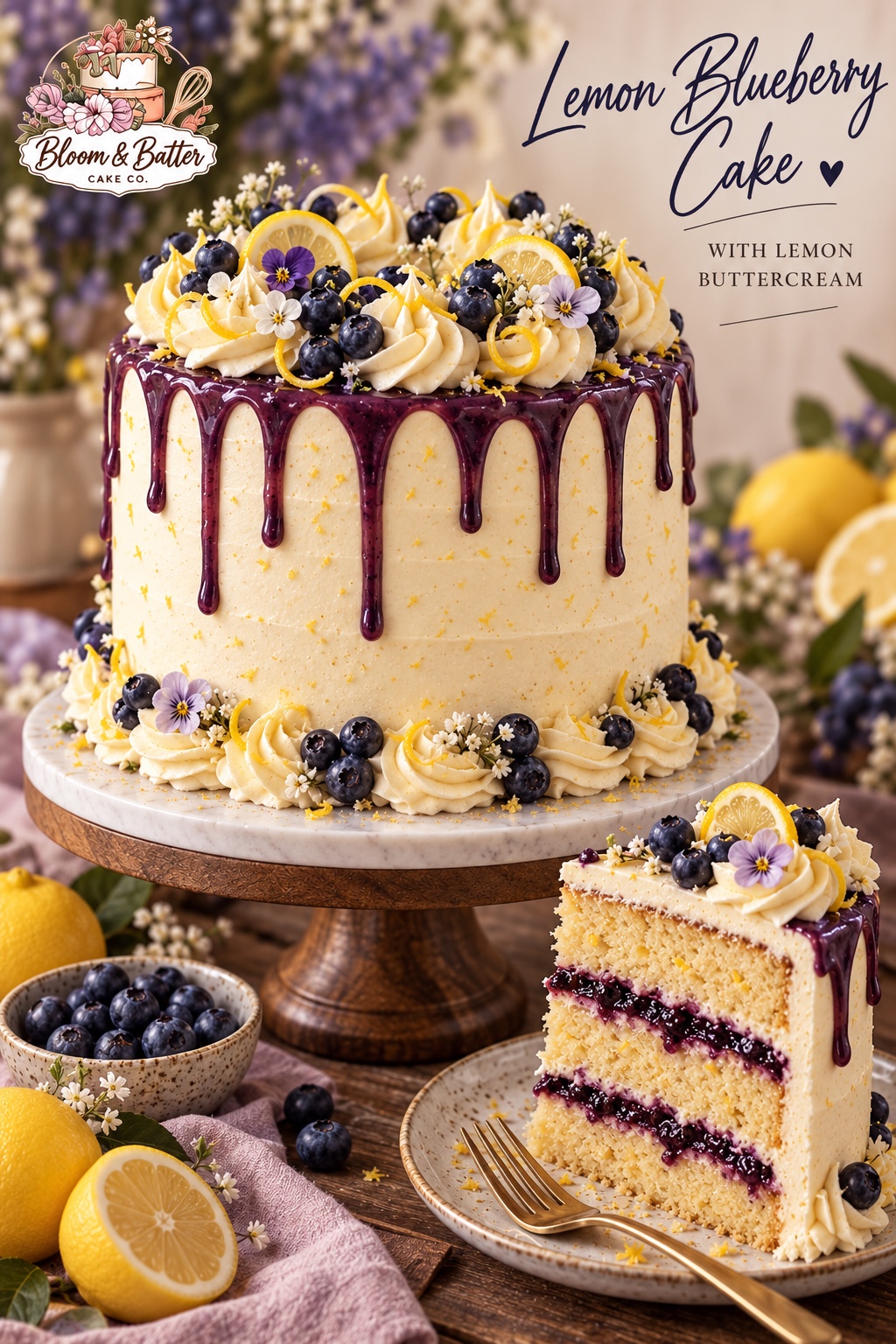 Lemon Blueberry premium cake concept